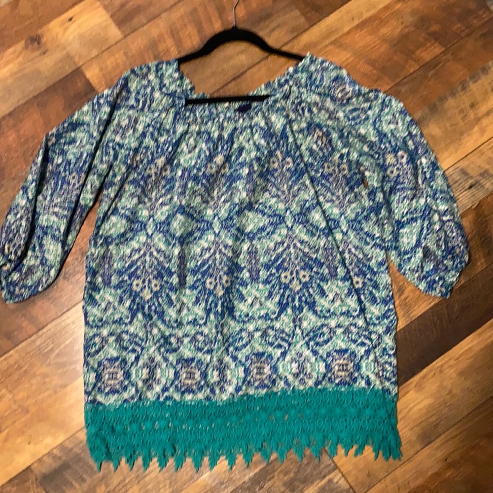 Westbound green and blue tunic. Sz XL